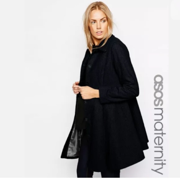ASOS Maternity Jackets & Blazers - ASOS MATERNITY NAVY WOOL PLEATED SWING COAT 12 ASOS Maternity Jackets & Blazers - ASOS MATERNITY NAVY WOOL PLEATED SWING COAT 12